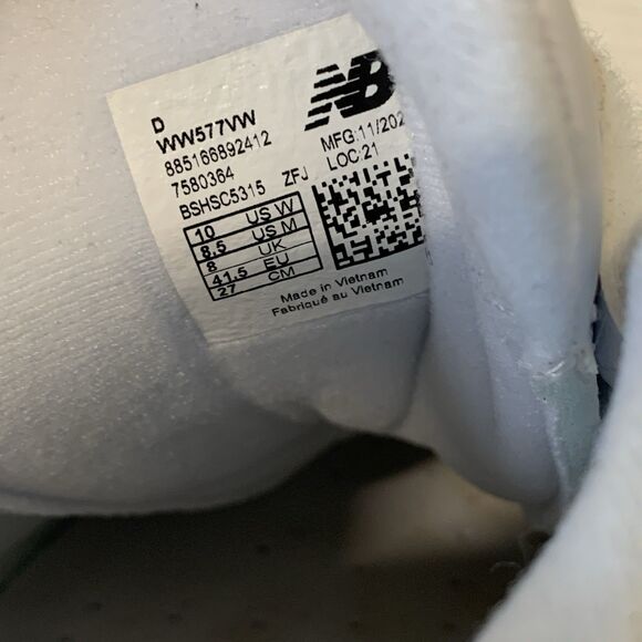 New Balance 577 Womens 10 Wide Sneakers Hook & Loop Walking Shoes White - Picture 8 of 8